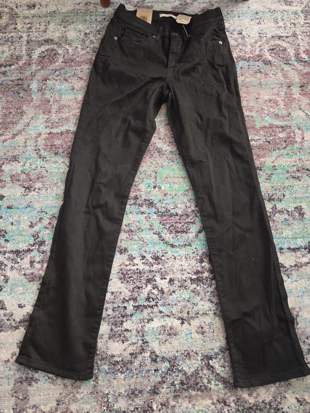 NWT Levi’s Stellar Stretch Classic Straight Black Jeans Women’s 6 Long
